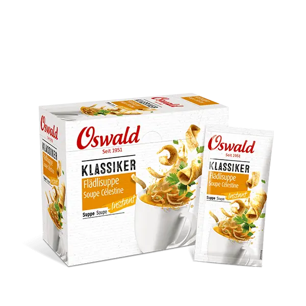 Schachtel Flädlisuppe Instant, Suppen, Oswald
