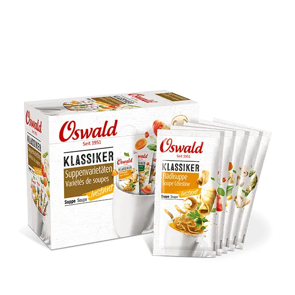 Carton Variétés de Soupes Instantanées, Soupes, Oswald